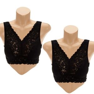 Breezies Set of Two Soft Support Lace Bras